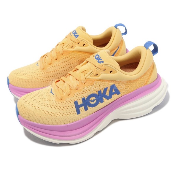 Hoka Shoes - Hoka Women's Yellow and Pink Athletic Shoes 
Sneakers Women’s Size: 7B